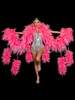 Neon Pink Petal Burlesque Organza Boa with Mini Boa Tassels
