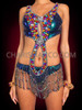 Festival Sequin Keyhole Cutout Rave Bodysuit