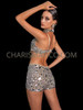Silver Sparkle Crystal Bra & Jazz Dance Shorts