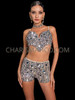 Silver Sparkle Crystal Bra & Jazz Dance Shorts