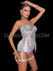 Diamond Frost Burlesque Satin Corset with Bulge hip