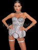 Diamond Frost Burlesque Satin Corset with Bulge hip