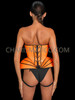 Neon Orange Futuristic Steampunk Sci-fi Bustier Corset