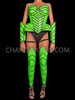 Green Futuristic Cyberpunk Power Armor Corset Set