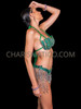 Mystic Emerald Crystal Samba Carnival Cage Bra & Thong Set