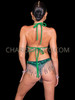 Mystic Emerald Crystal Samba Carnival Cage Bra & Thong Set