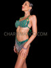 Mystic Emerald Crystal Samba Carnival Cage Bra & Thong Set