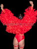 Drag Royalty Red Organza Ruffle Reveal Jacket