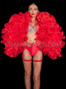 Drag Royalty Red Organza Ruffle Reveal Jacket