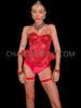 Ruby Red Sequin Avant-Garde Gaga-Inspired Hip Corset