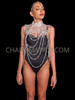 Crystal AB High Neck Beaded Diva Showgirl Body Accessories Necklace