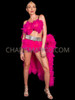 Fuchsia Samba Queen Carnival Feather boa Belt Set