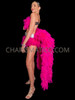 Fuchsia Samba Queen Carnival Feather boa Belt Set