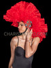 Fierce Drag Queen Red Ruffle Organza Mohawk Headdress
