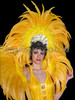 Vibrant Carnival Yellow Feather Samba Headdress & Backpack 