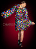 Rainbow Dramatic Drag Sequin Dress with Big Wing Sleeves