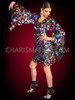 Rainbow Dramatic Drag Sequin Dress with Big Wing Sleeves