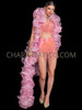 Charming Pink Ruffle Organza Boa with Delicate Pink Trim