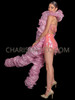 Charming Pink Ruffle Organza Boa with Delicate Pink Trim