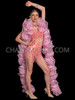 Charming Pink Ruffle Organza Boa with Delicate Pink Trim