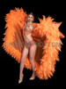Orange Luxurious Leaf Cabaret Ruffle Organza Cape