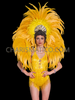 Vibrant Carnival Yellow Feather Samba Costume Set