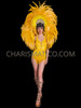 Vibrant Carnival Yellow Feather Samba Costume Set