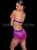 Purple Mardi Gras Beaded Jazz Dance Leotard