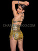 Glam Gold Sequin Tummy Control Shapewear Bodysuit