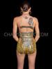 Glam Gold Sequin Tummy Control Shapewear Bodysuit