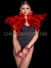 Red Exaggerated Shoulder Feather Bolero Jacket