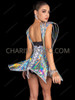 Silver Cosmic Drag Queen Hologram Corset