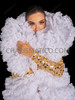 White Elegance Ruffle Organza Boa with Lace Trim
