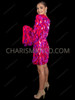 Fuchsia Drag Queen Wing Sleeve Glamour Dress