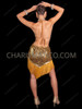 Gold Glitz Sequin Fringe Salsa Dance Dress 