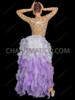Lavender Ruffled Tail Back Skirt with Cascading Layers