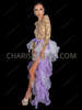 Lavender Ruffled Tail Back Skirt with Cascading Layers