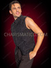 Black Glamour 3D Sequin Cabaret Men's Stage Vest