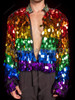 Rainbow Oval Sequin Gay Pride Tassels Jacket