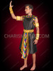 Men's Egyptian Pharaoh Costume with Vibrant Chevron Accents