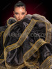 Black and Gold Extravagant Ruffle Organza Jacket with Net Trim
