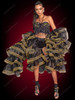 Black and Gold Extravagant Ruffle Organza Jacket with Net Trim