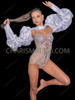 White Puff Sleeve Drag Queen Bolero Jacket