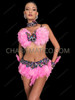 Pink Feather Samba Carnival Showstopper Bra Skirt Set