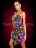 Dazzling Mult-Color Beaded Fringe Dance Dress