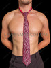 Fuchsia Rhinestone Chevron Cabaret Men's Necktie