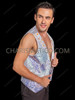 Men’s Cabaret Crystal Sequin Vest with Ombre Blue Accent