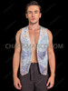 Men’s Cabaret Crystal Sequin Vest with Ombre Blue Accent