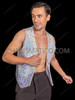 Men’s Cabaret Crystal Sequin Vest with Ombre Blue Accent