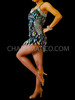 Black Silver Teardrop Sequin Dance Dress